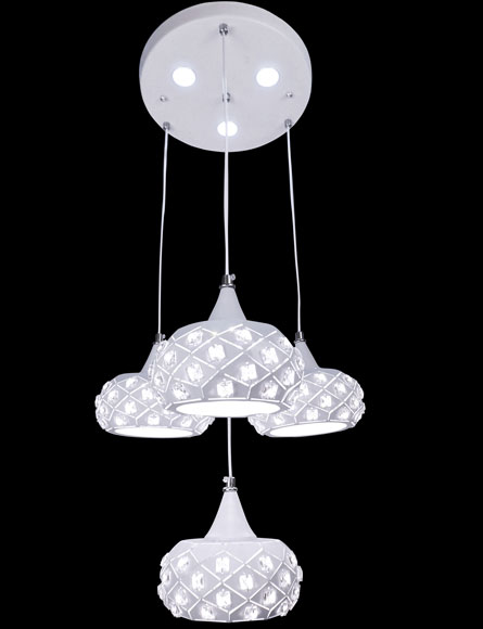 203）LAMPADARIO A SOSPENSIONE 3 CERCHI IN CRISTALLO 42Wx2 DESIGN MODERNO- Lampadari-VIVALAMP S.R.L.S